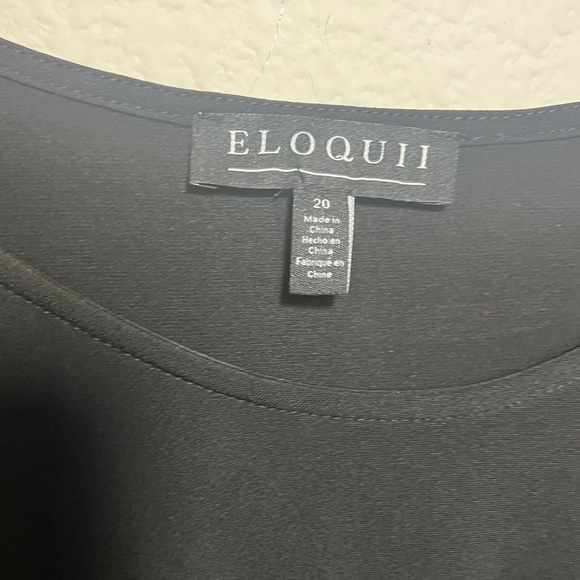 ELOQUII women’s Sz 20 Black Jersey Stretch Knit Ruched maxi dress party formal - Picture 4 of 13